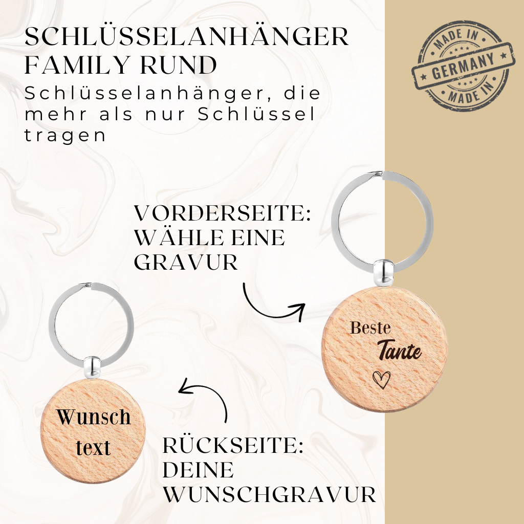 Schlüsselanhänger Family rund