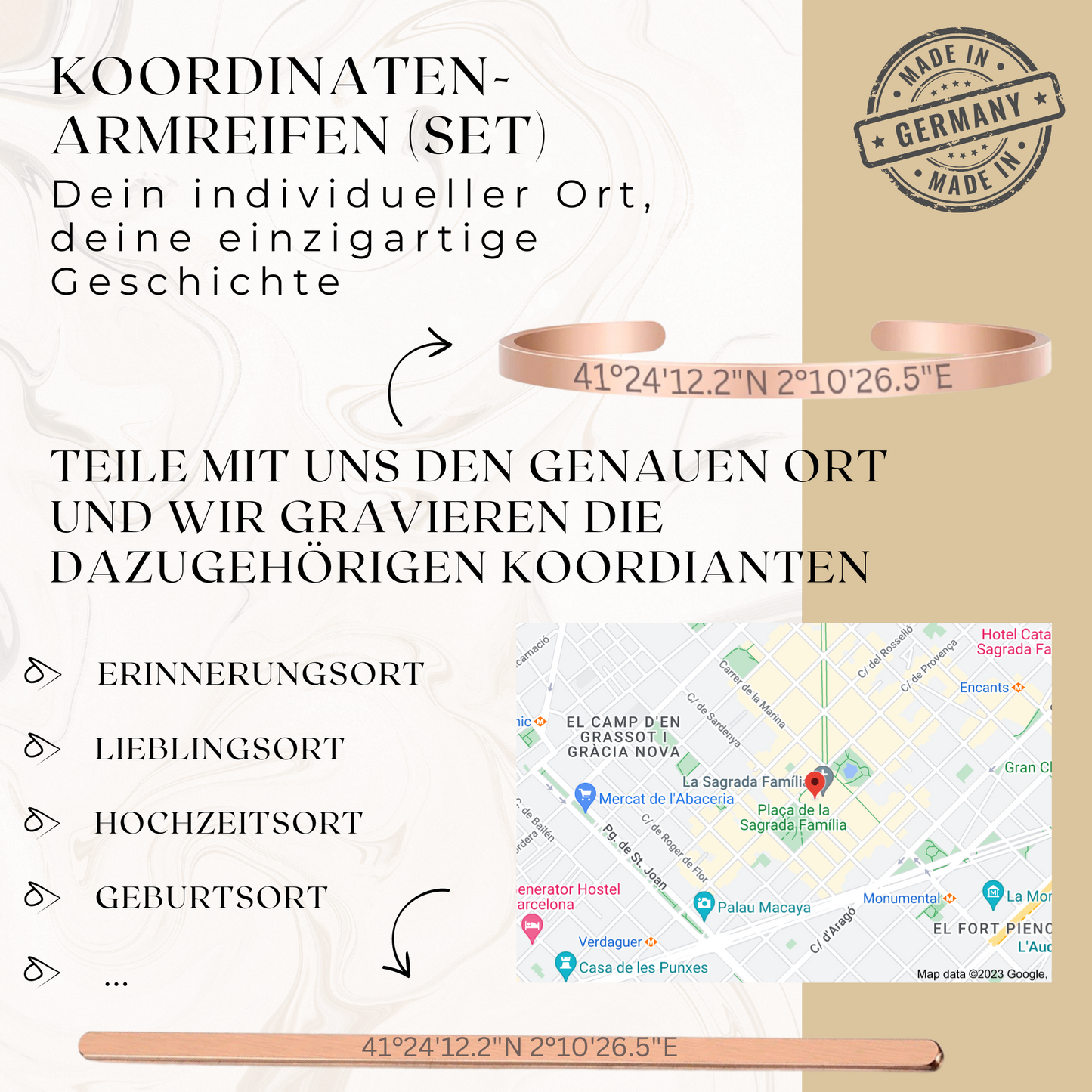 Koordinaten Armreifen im 2er Set