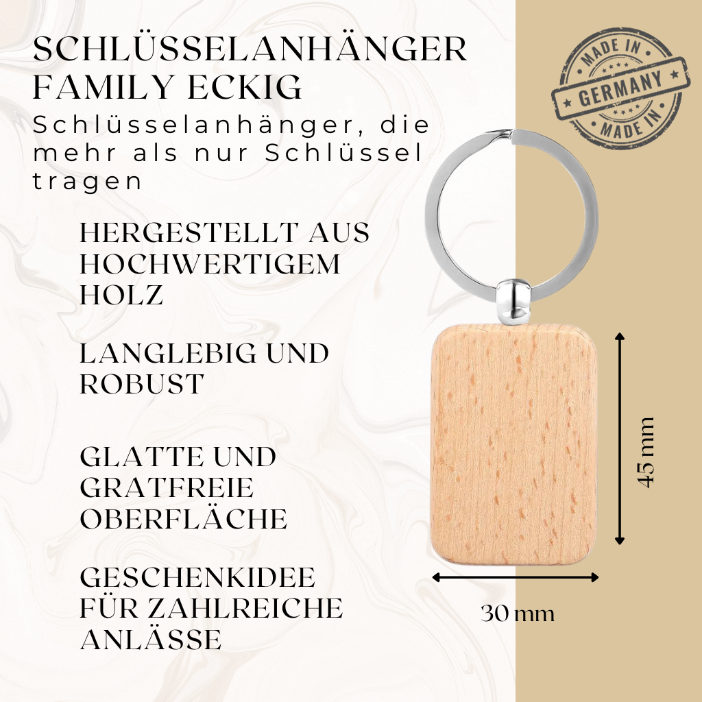 Schlüsselanhänger Family eckig