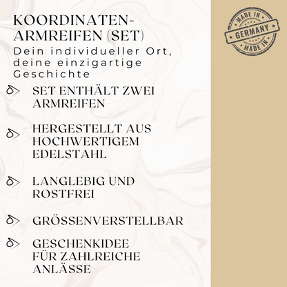 Koordinaten Armreifen im 2er Set